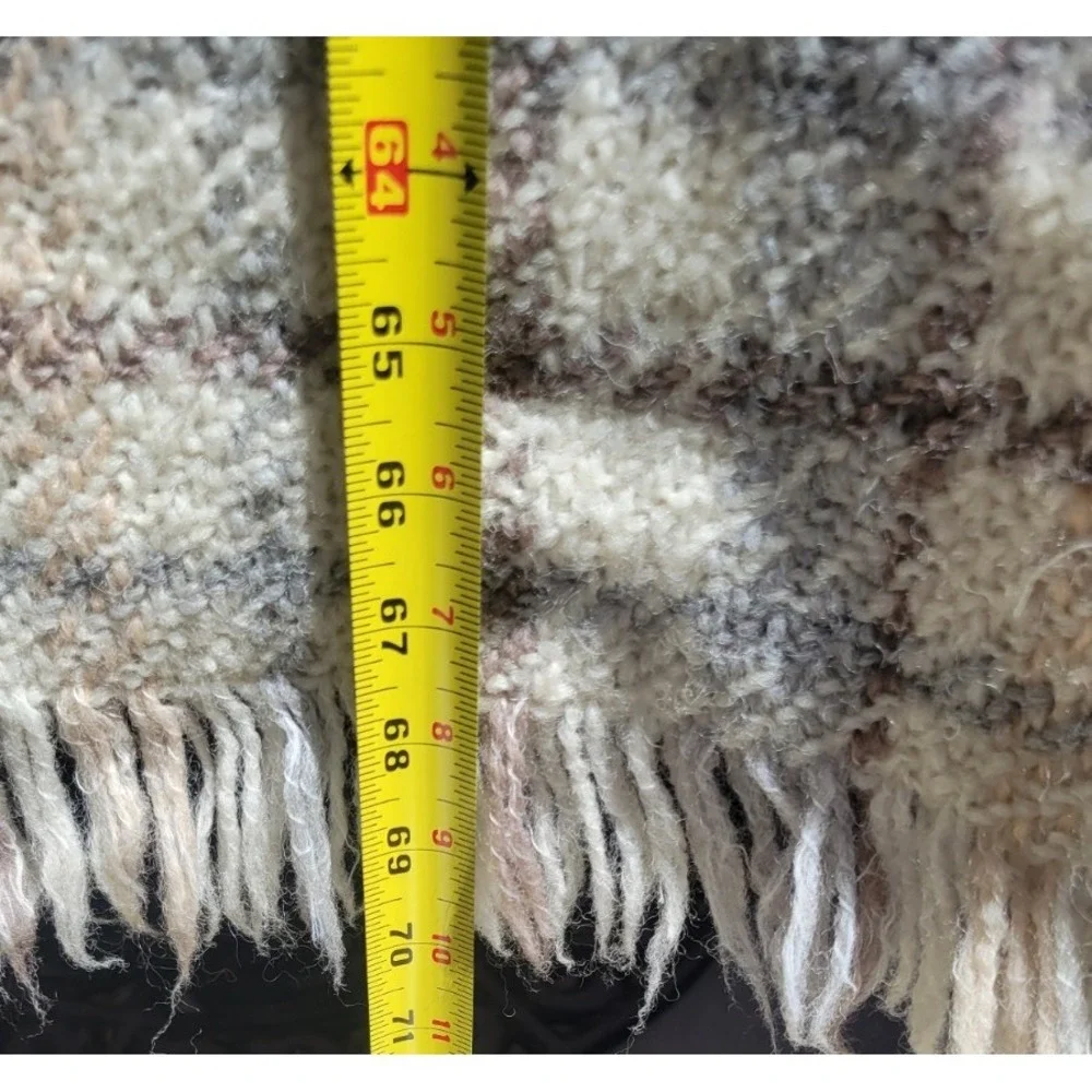 Boyne Valley Weavers Ireland Wool Throw Blanket Plaid Fringe 43x70 Handmade...